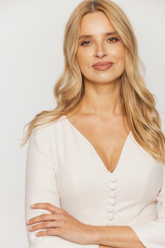 Rozkloszowana sukienka w stylu retro z tkaniny wiskozowej - 4