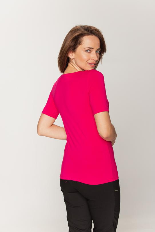 Różowa bluzka basic - 3