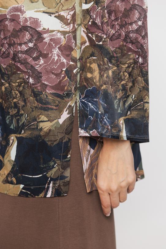 Satynowa długa bluzka z szerokim rękawem - 5