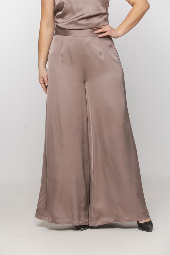 Satynowe wizytowe spodnie w kolorze cappuccino - 2