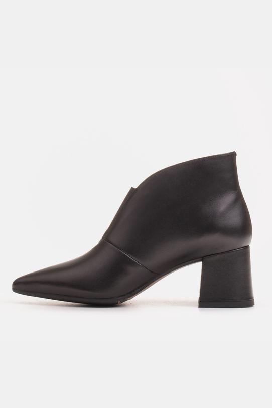 Smukłe skórzane botki na obcasie - 4