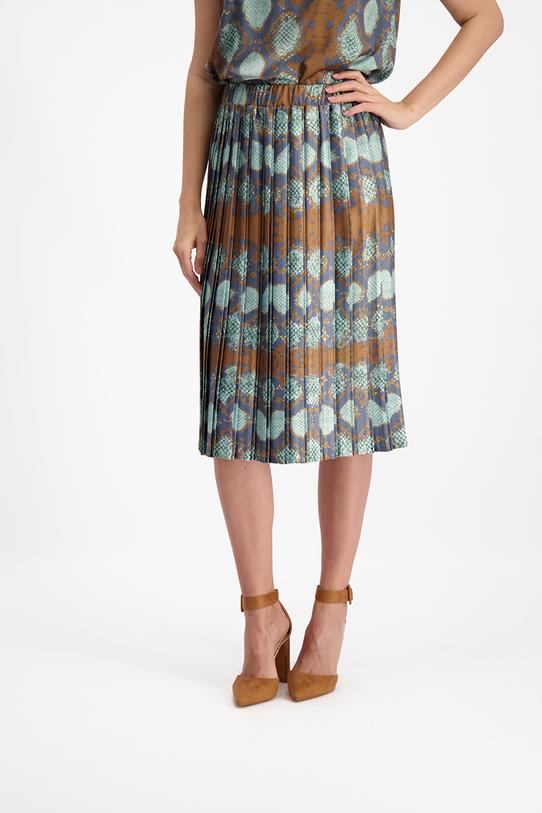 Plisowana spódnica na szerokiej gumce - 2