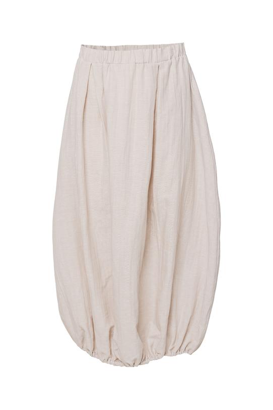 Spódnica bombka z naturalnej beżowej tkaniny - 1