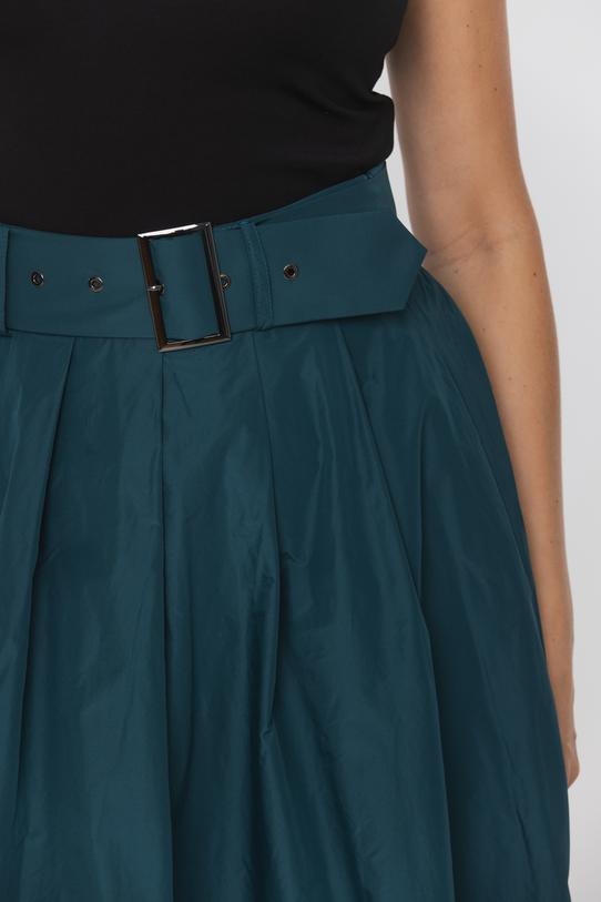 Spódnica midi z lekko błyszczącej zielonej tafty - 4