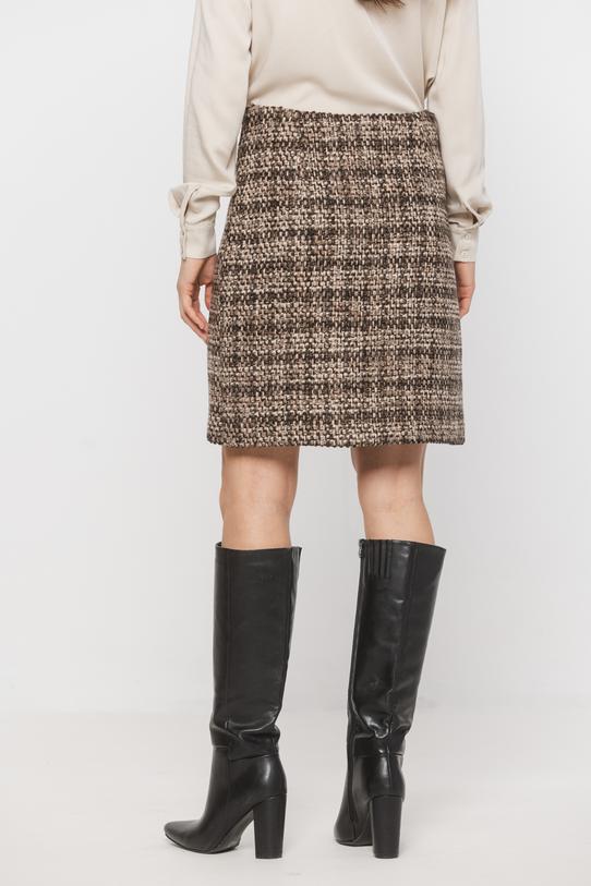 Spódnica mini z grubej tkaniny z dodatkiem wełny - 3