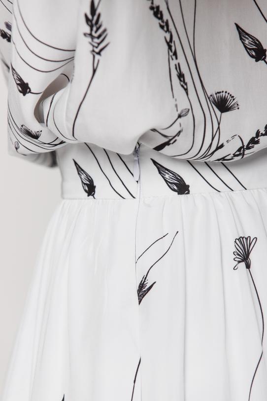 Biała marszczona spódnica na pasku - 4