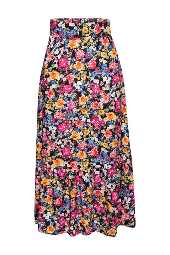 Kolorowa spódnica z falbaną - 1