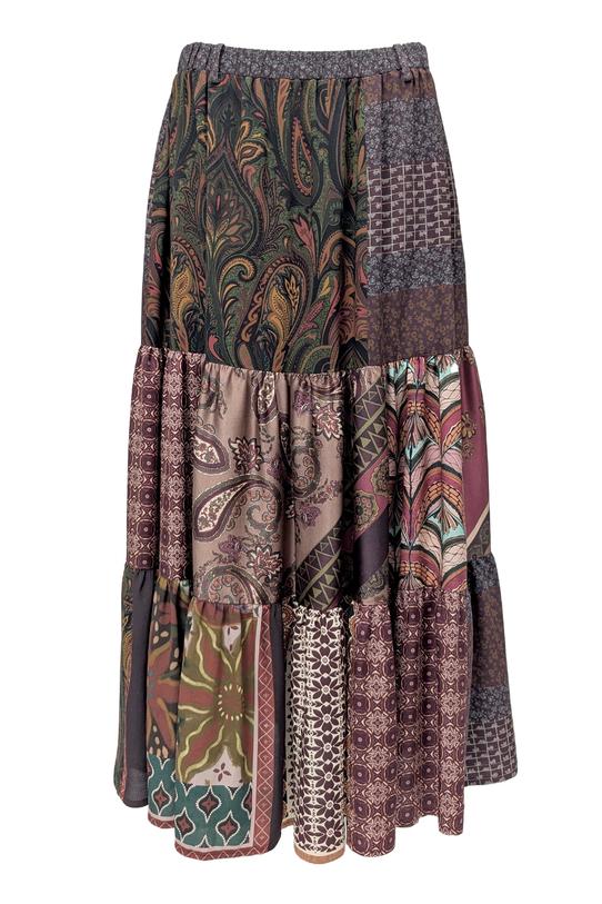 Wizualizacja Unikatowa spódnica z wzorzystych kawałków wiskozy rozmiar 38