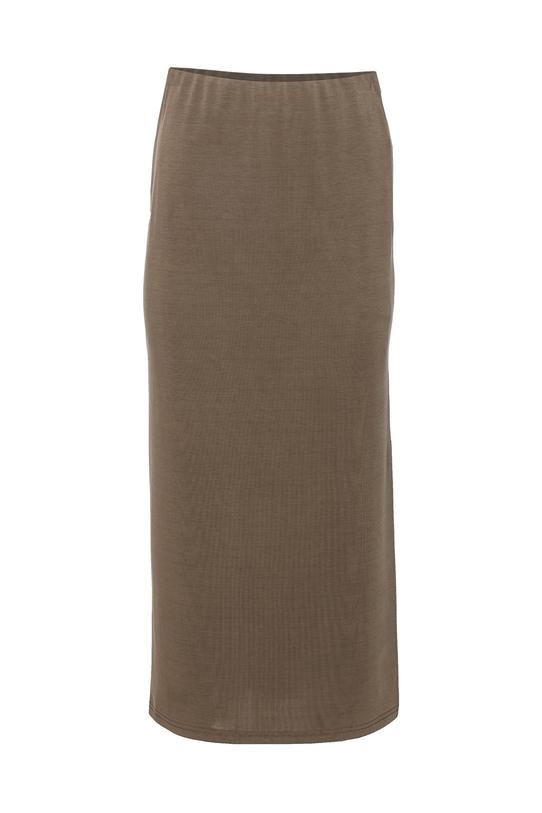 Spódnica z dzianiny w kolorze ciemnej oliwki - 1