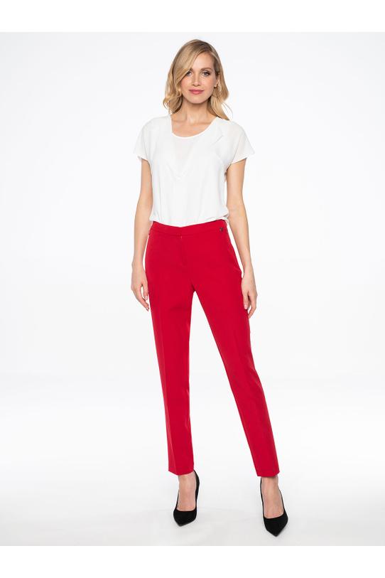 Red pants with tapered leg - 1