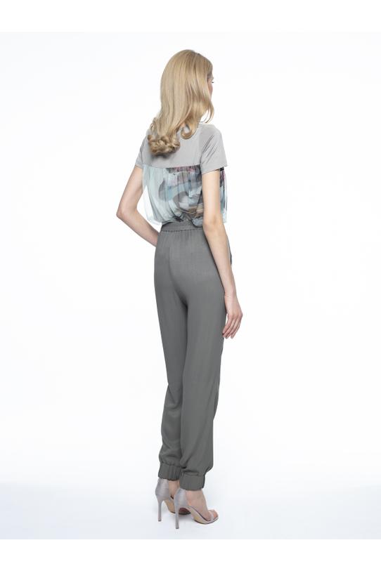 Viscose pants in khaki color - 3