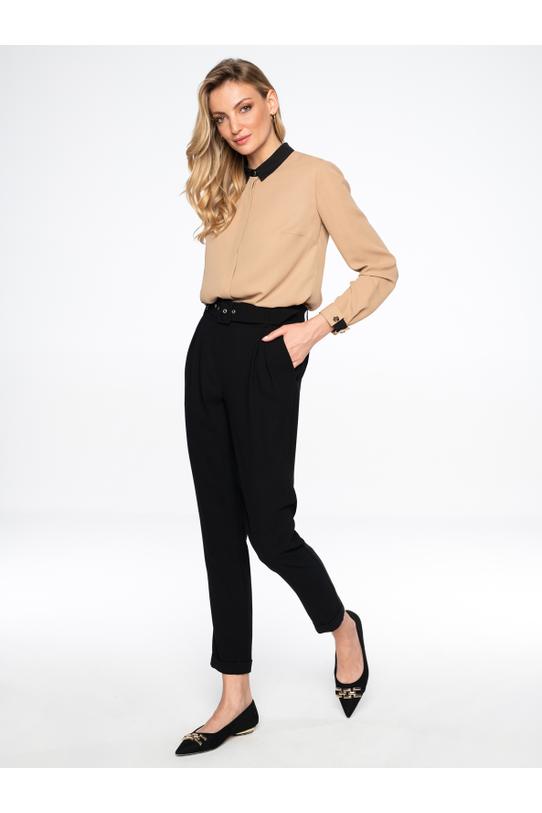 Black pants with darts in a loose fit - 2