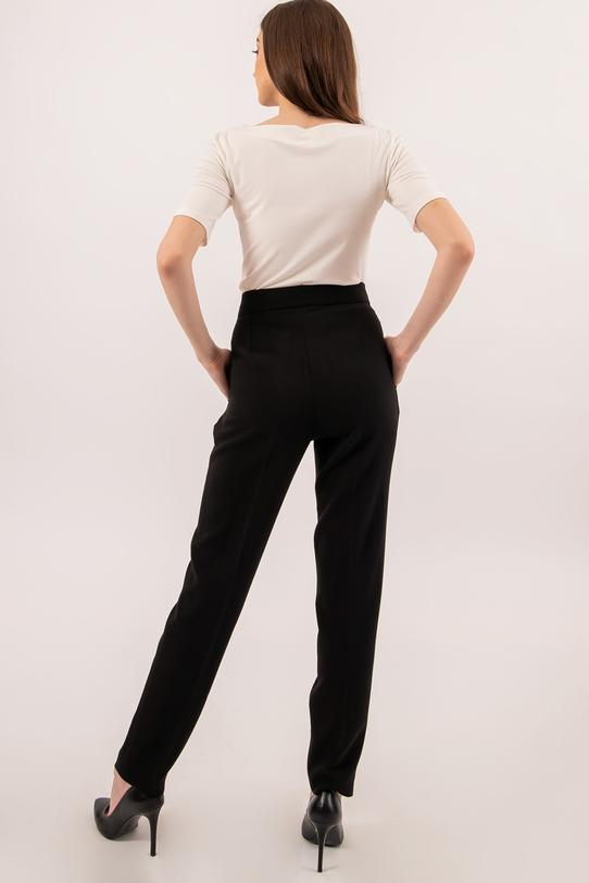 Czarne spodnie w kant z kieszeniami - 4