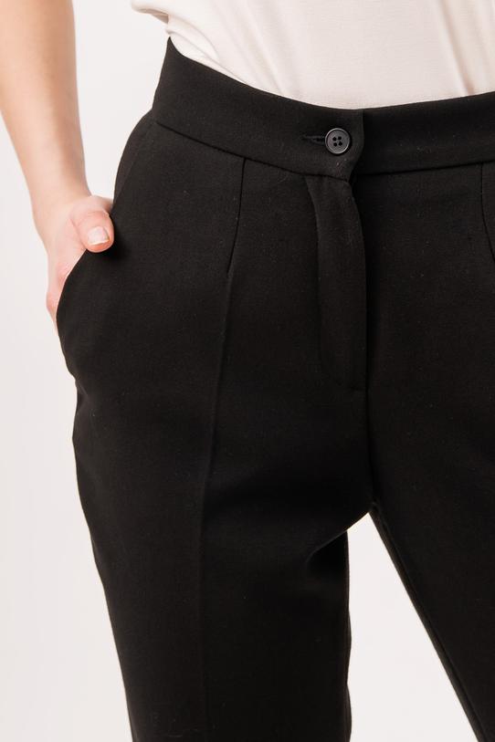 Czarne spodnie w kant z kieszeniami - 5