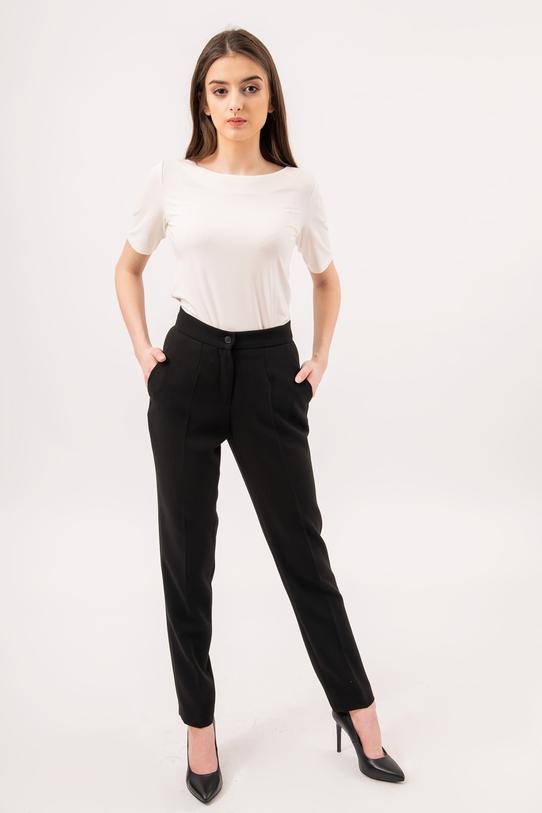 Czarne spodnie w kant z kieszeniami - 3