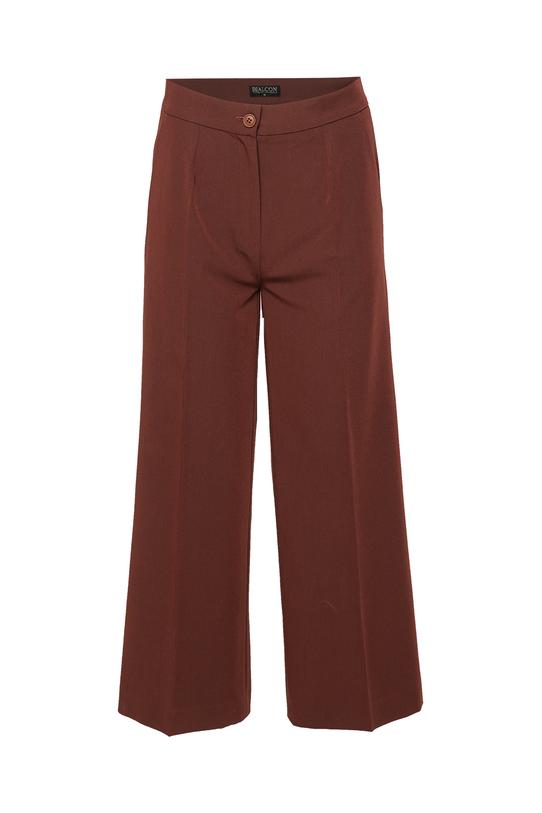 Spodnie kuloty w kant w kolorze kasztanowym - 1