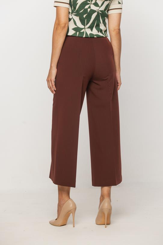 Spodnie kuloty w kant w kolorze kasztanowym - 3