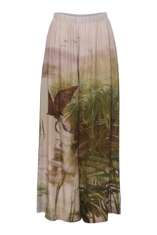 Spodnie z wiskozy z printem inspirowanym obrazami Chełmońskiego - 1