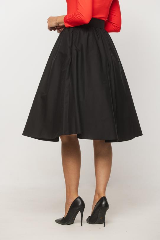 Stylowa czarna spódnica pin up z warstwą tiulu - 3