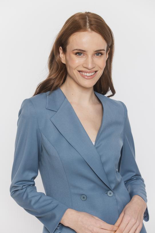 Stylowa dwurzędowa marynarka z asymetrycznym kołnierzem - 4