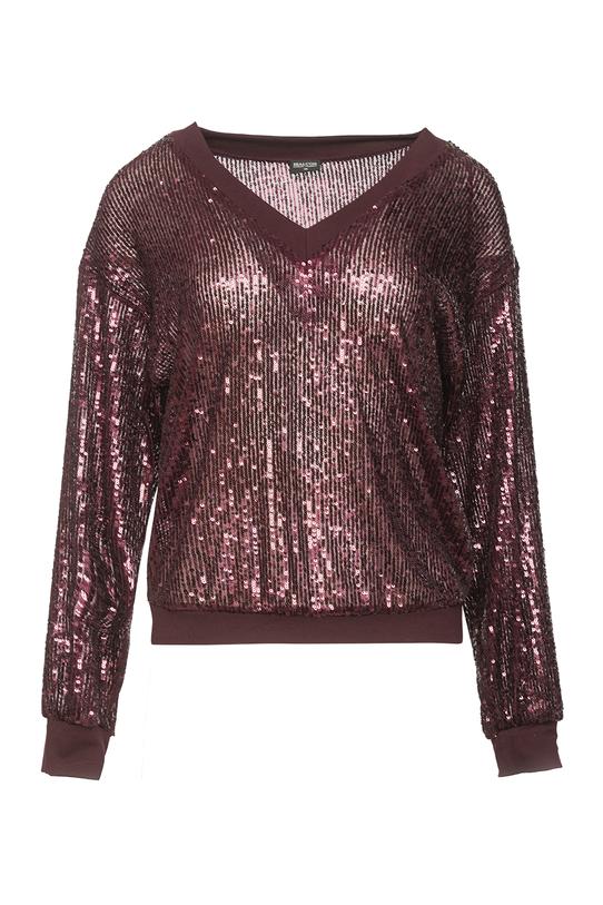 Stylowa luźna bluzka z cekinami i długim rękawem - 1