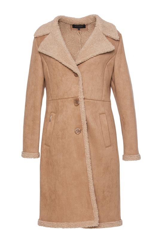 Stylowy kożuszek z kołnierzem i zapięciem na guziki - 1