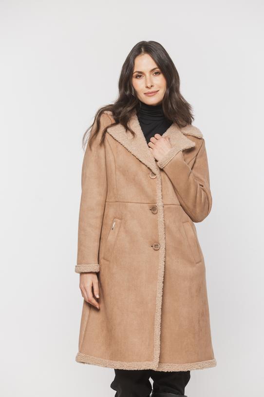 Stylowy kożuszek z kołnierzem i zapięciem na guziki - 2