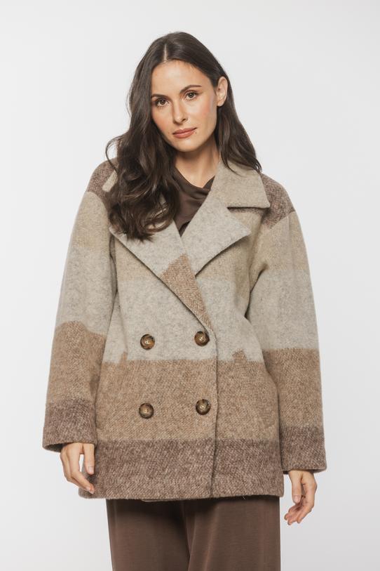 Stylowy krótki płaszcz wełniany o swobodnym fasonie - 2