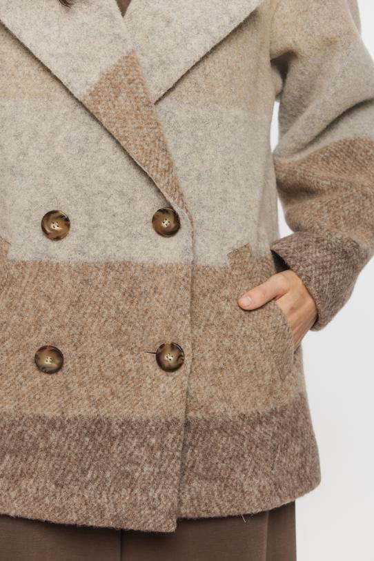 Stylowy krótki płaszcz wełniany o swobodnym fasonie - 5