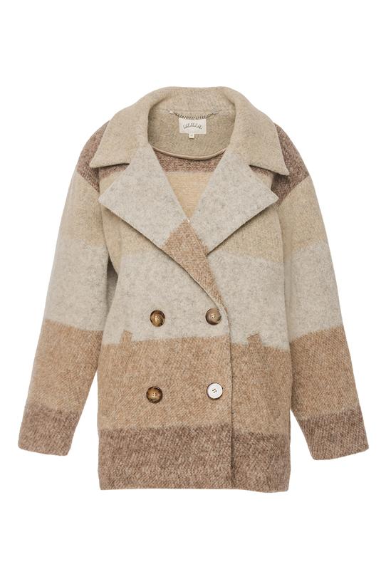 Stylowy krótki płaszcz wełniany o swobodnym fasonie - 1