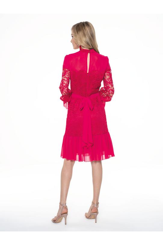 Bogato zdobiona koronkowa sukienka - 2