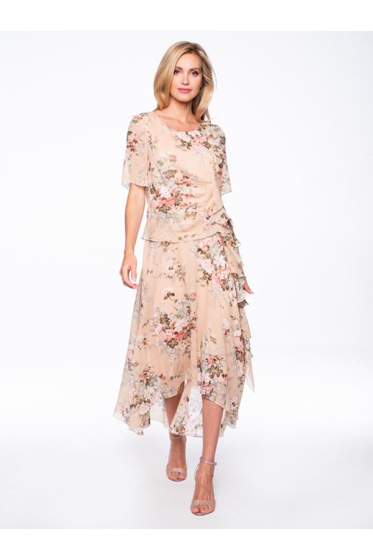 Asymmetrical dress with short sleeves - 1