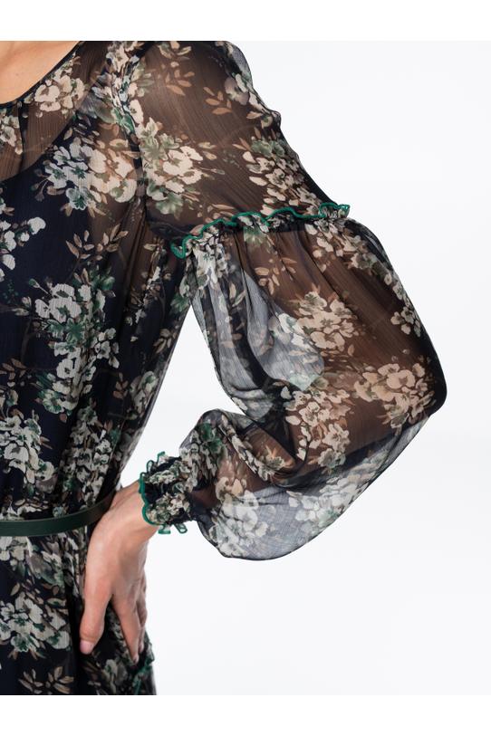 Long airy dress with belt - 3