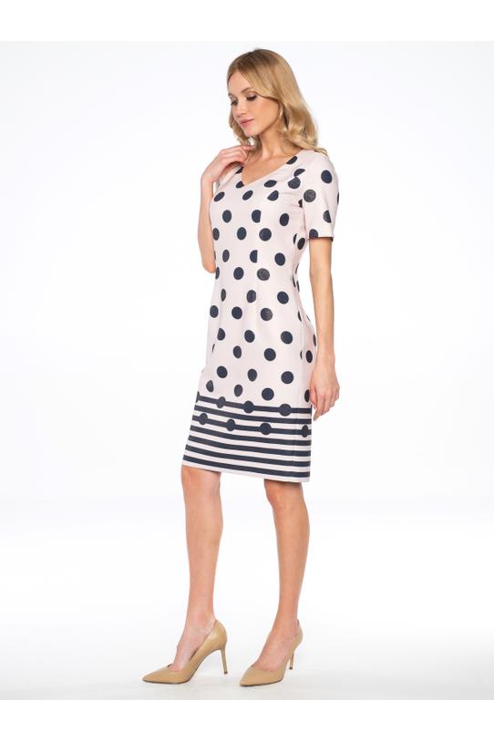 Wizualizacja Pudrowa sukienka ze złotymi drobinkami