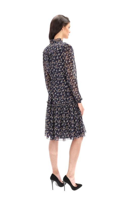 Navy blue floral pattern dress - 3