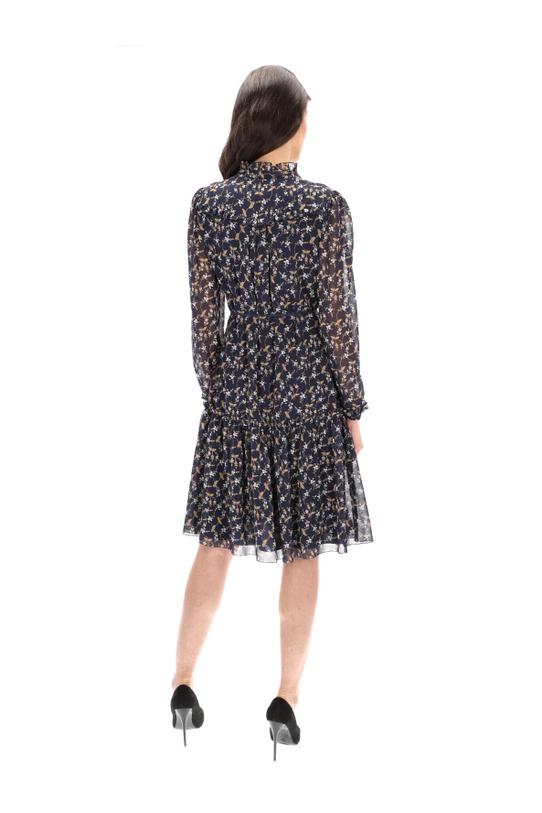 Navy blue floral pattern dress - 4