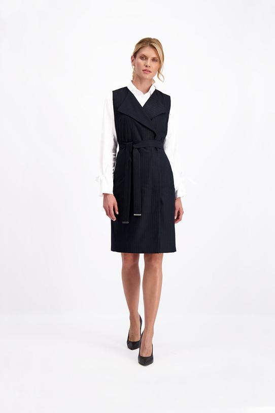 Grafitowa sukienka w delikatne paski - 2