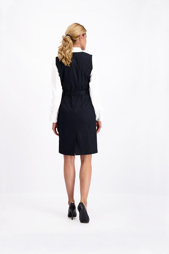 Grafitowa sukienka w delikatne paski - 4