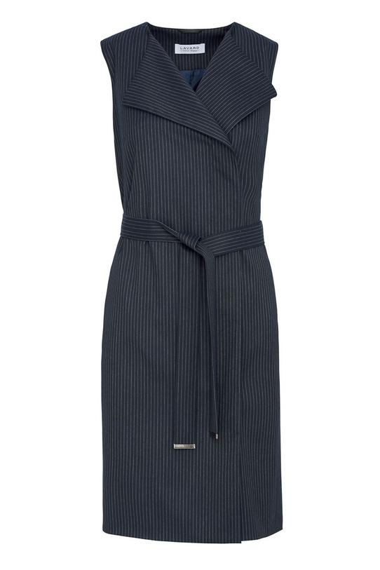 Grafitowa sukienka w delikatne paski - 1