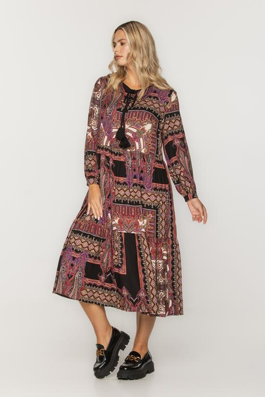 Sukienka boho odcinana w talii