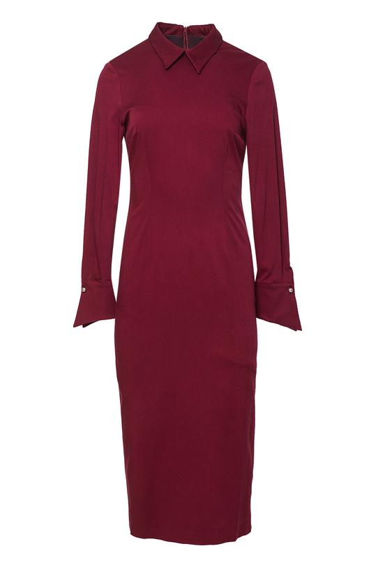 Sukienka dopasowana z kołnierzykiem i ozdobnym mankietem - 1