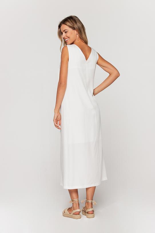 Ecru dress with adjustable suspenders - 3