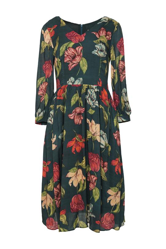 Sukienka marszczona w talii z jedwabistej wiskozy - 1