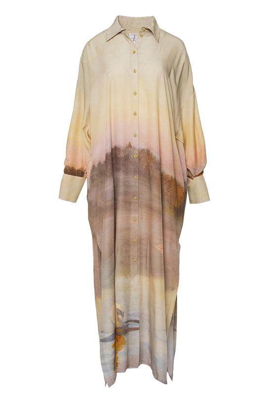 Sukienka szmizjerka o luźnym oversizowym kroju - 1