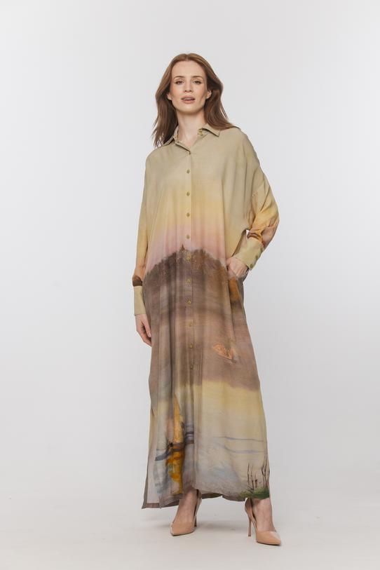 Wizualizacja Sukienka szmizjerka o luźnym oversizowym kroju