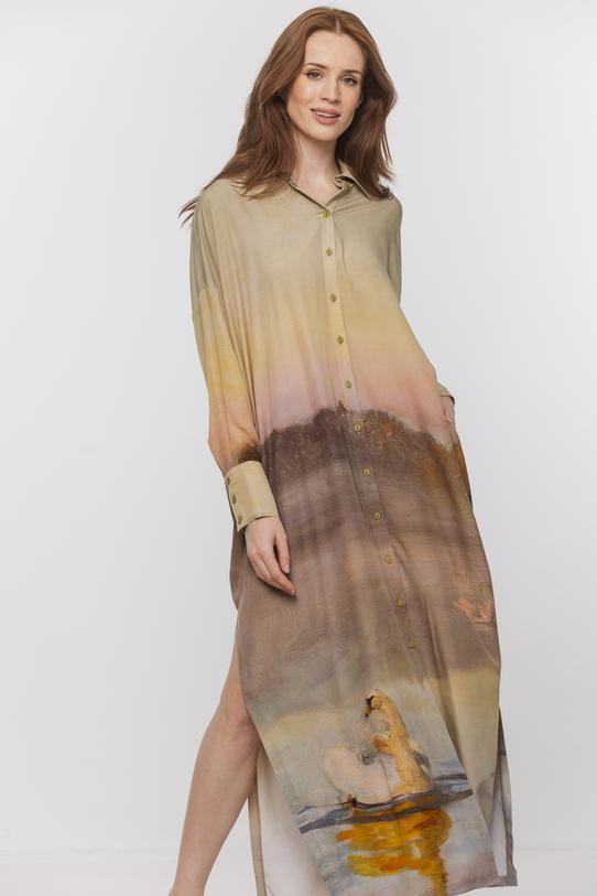 Sukienka szmizjerka o luźnym oversizowym kroju - 2