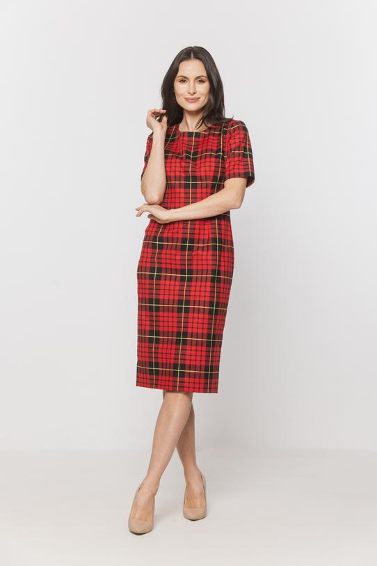 common:product-alt-prefix A classic cut red checkered dress