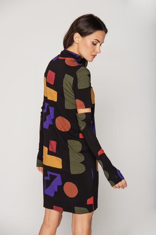 Wiskozowa sukienka z golfem - 6