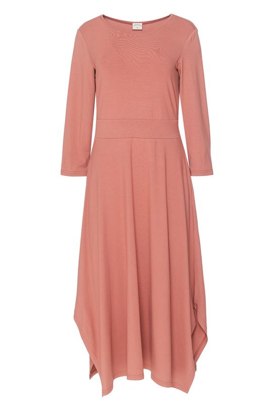 Sukienka z dzianiny bawełnianej w kolorze indyjskiego różu - 1