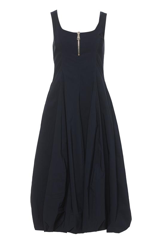 Sukienka z granatowej tkaniny wiskozowej z ozdobnym suwakiem - 1